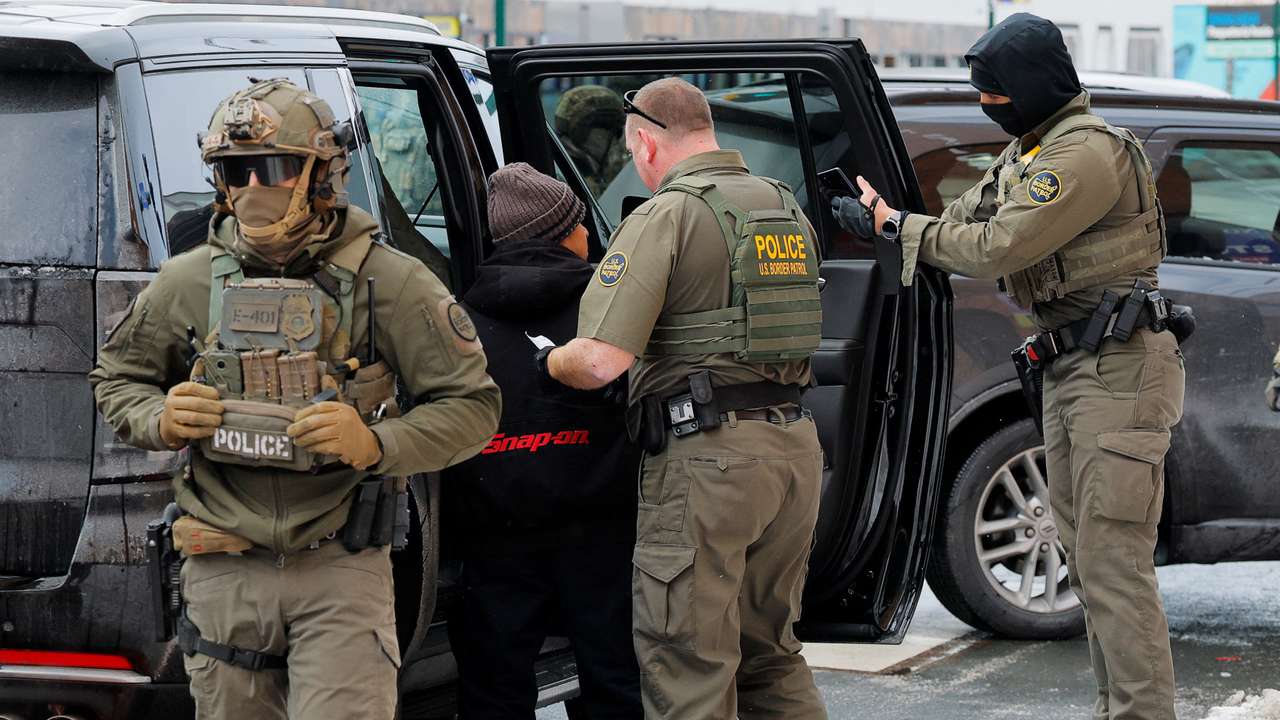 U.S. Border Patrol agents patrol in Minneapolis