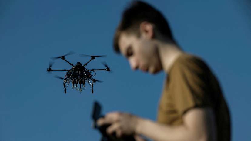 FILE PHOTO: Ukrainian drone pilots test and prepare the Vampire drone for Kharkiv defence