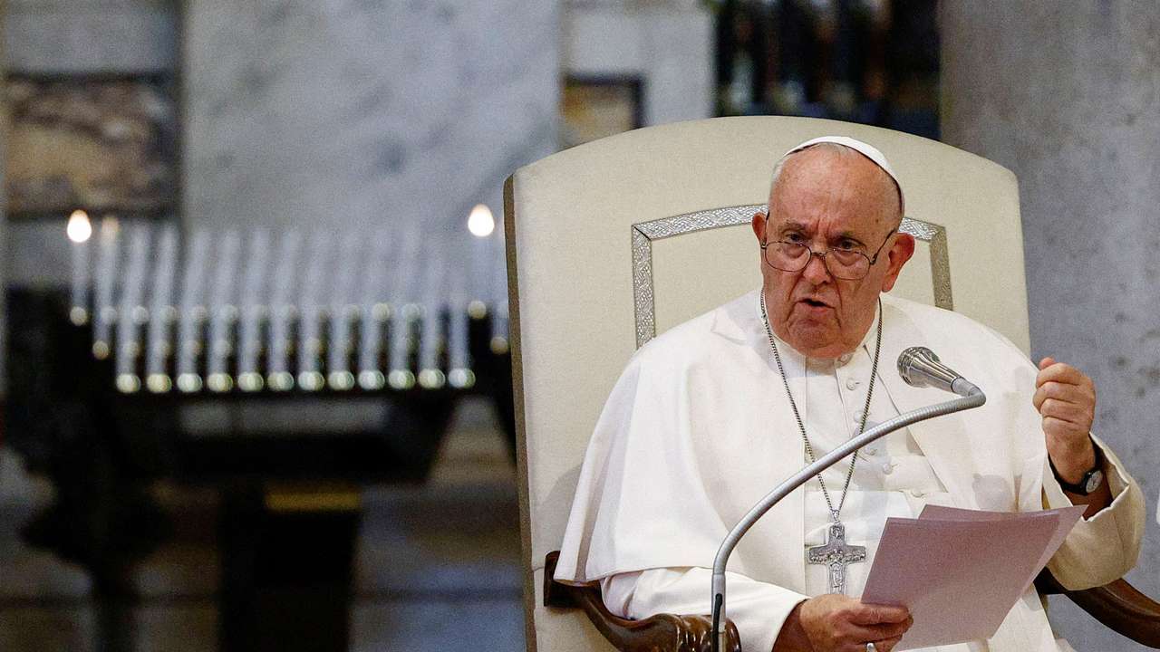 Pope Francis attends Vespers prayer service at Saint Mary Major Basilica, in Rome