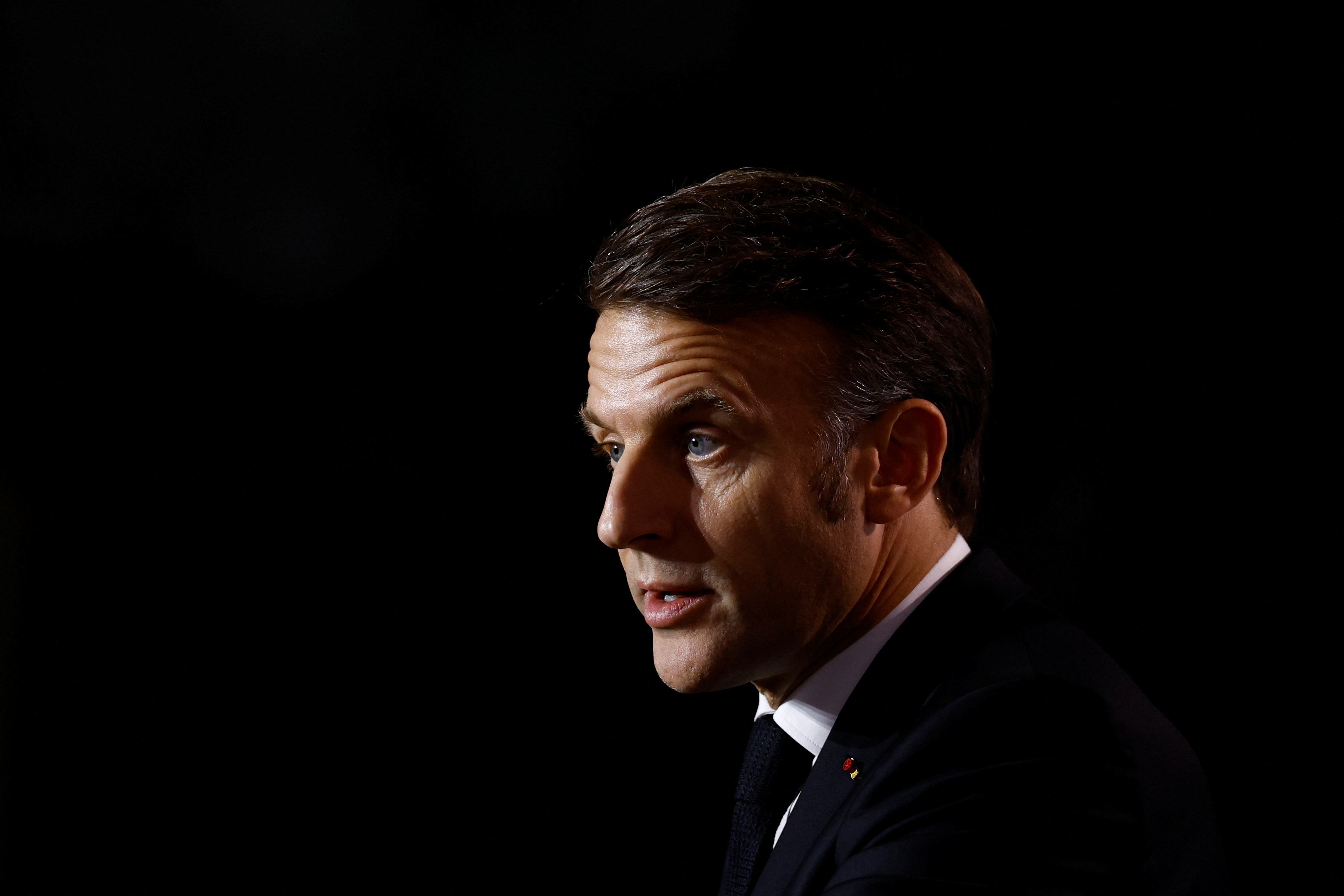 French President Macron makes new year speech to Armed Forces in western France