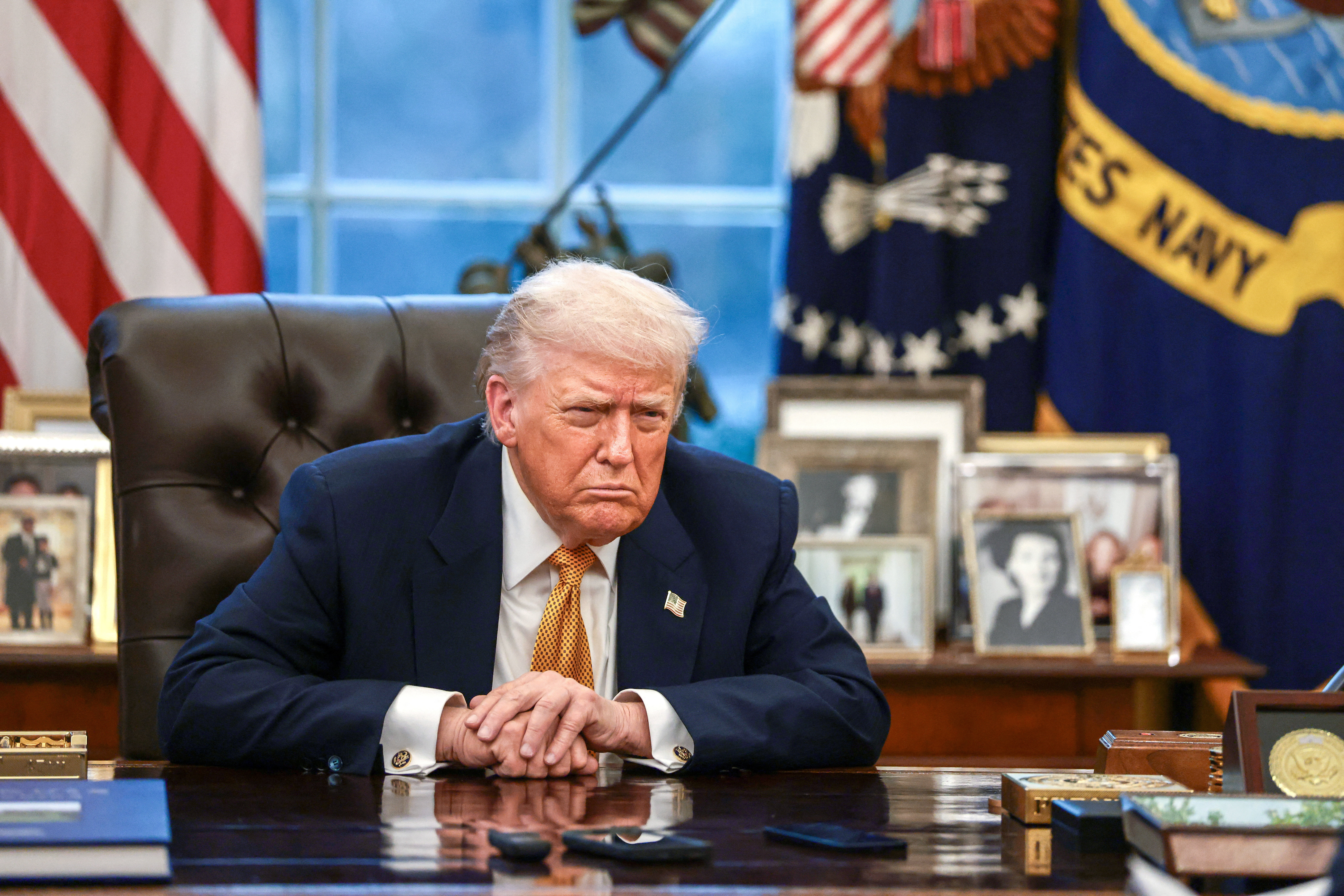 U.S. President Donald Trump is interviewed by Reuters at the White House