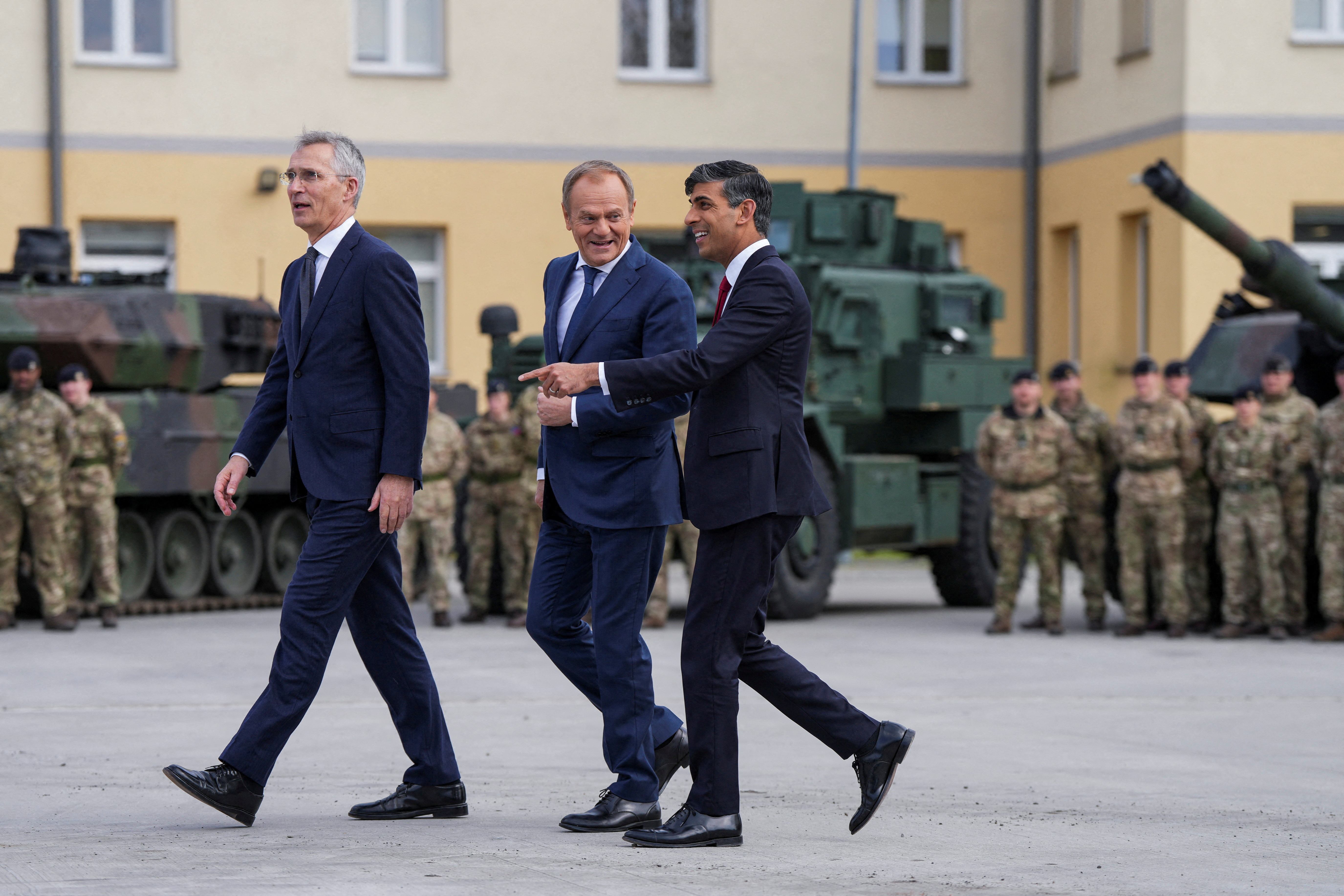 British Prime Minister Rishi Sunak and NATO Secretary General Jens Stoltenberg visit Warsaw