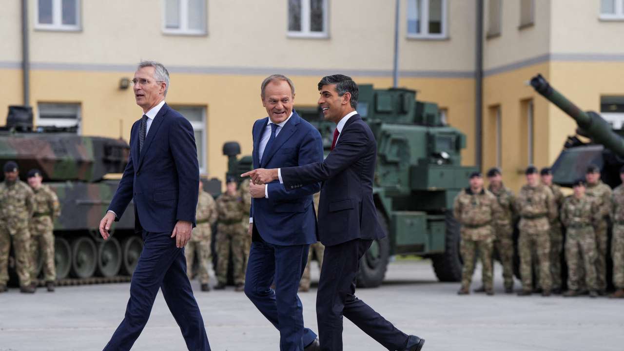 British Prime Minister Rishi Sunak and NATO Secretary General Jens Stoltenberg visit Warsaw