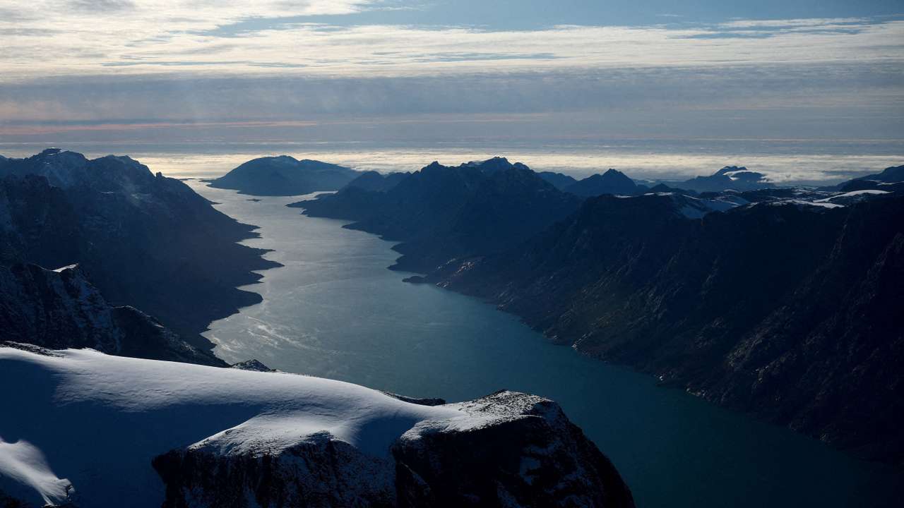 FILE PHOTO: An aerial view shows a fjord in western Greenland