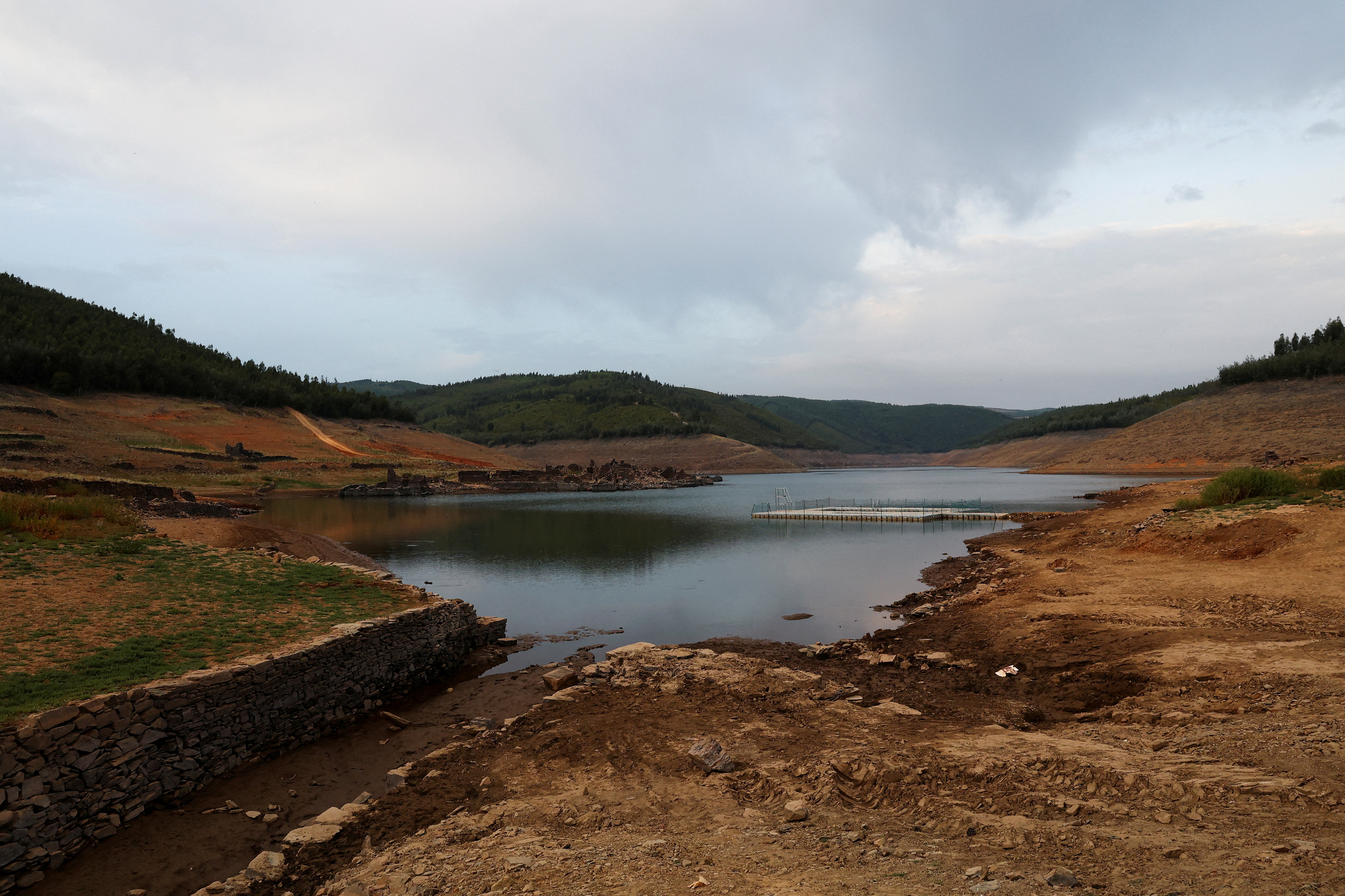 FILE PHOTO: View of a previously submerged village revealed by low water level in Cabril dam reservoir in Pedrogao Grande