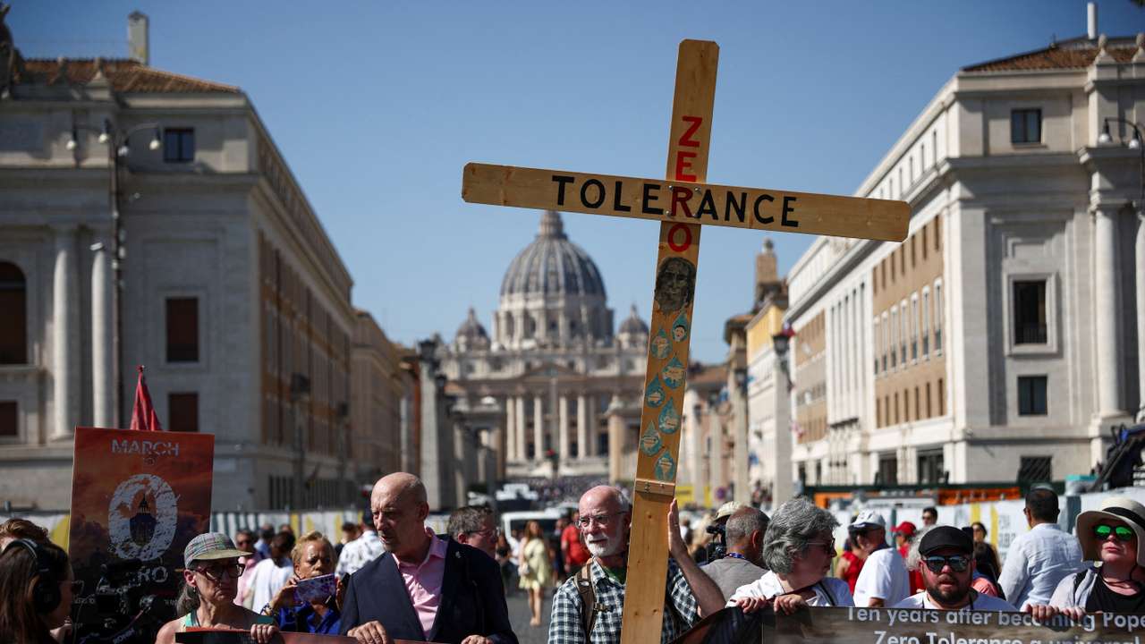 FILE PHOTO: Survivors of clergy sexual abuse and activists attend a march near the Vatican, in Rome