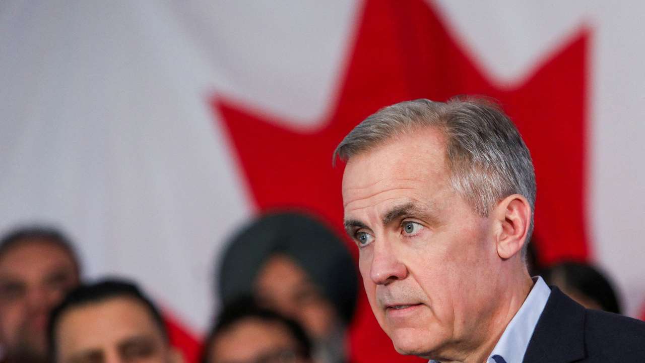 FILE PHOTO: Former Bank of Canada and Bank of England governor Mark Carney announces that he is running to replace Prime Minister Justin Trudeau as leader of the ruling Liberal Party, in Edmonton