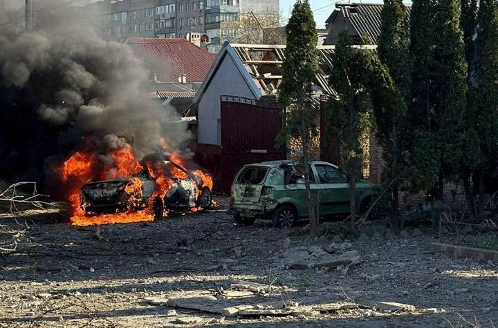 Aftermath of a Russian missile strike in Zaporizhzhia