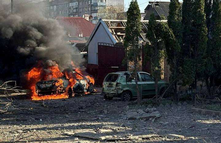 Aftermath of a Russian missile strike in Zaporizhzhia