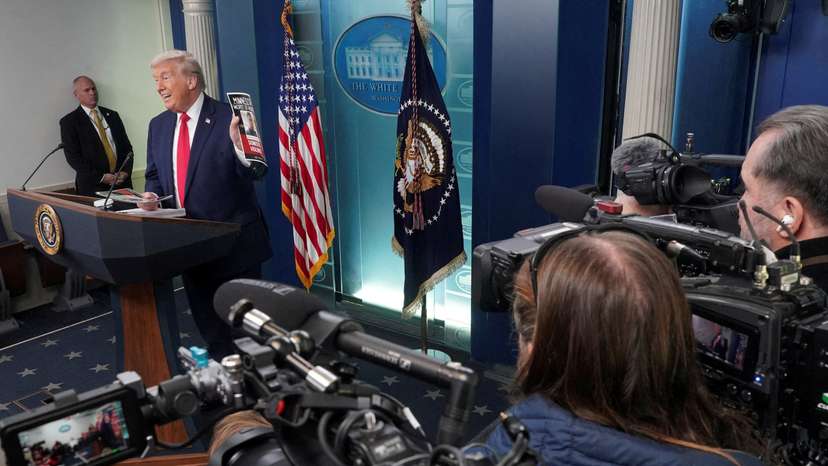 Press briefing on the one-year mark into U.S. President Donald Trump's second term in office, in Washington