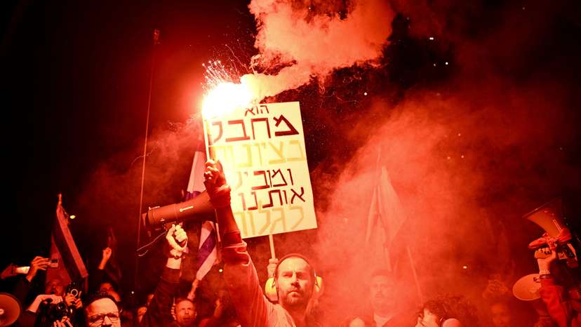 Protest against Israeli PM Benjamin Netanyahu's government, in Tel Aviv