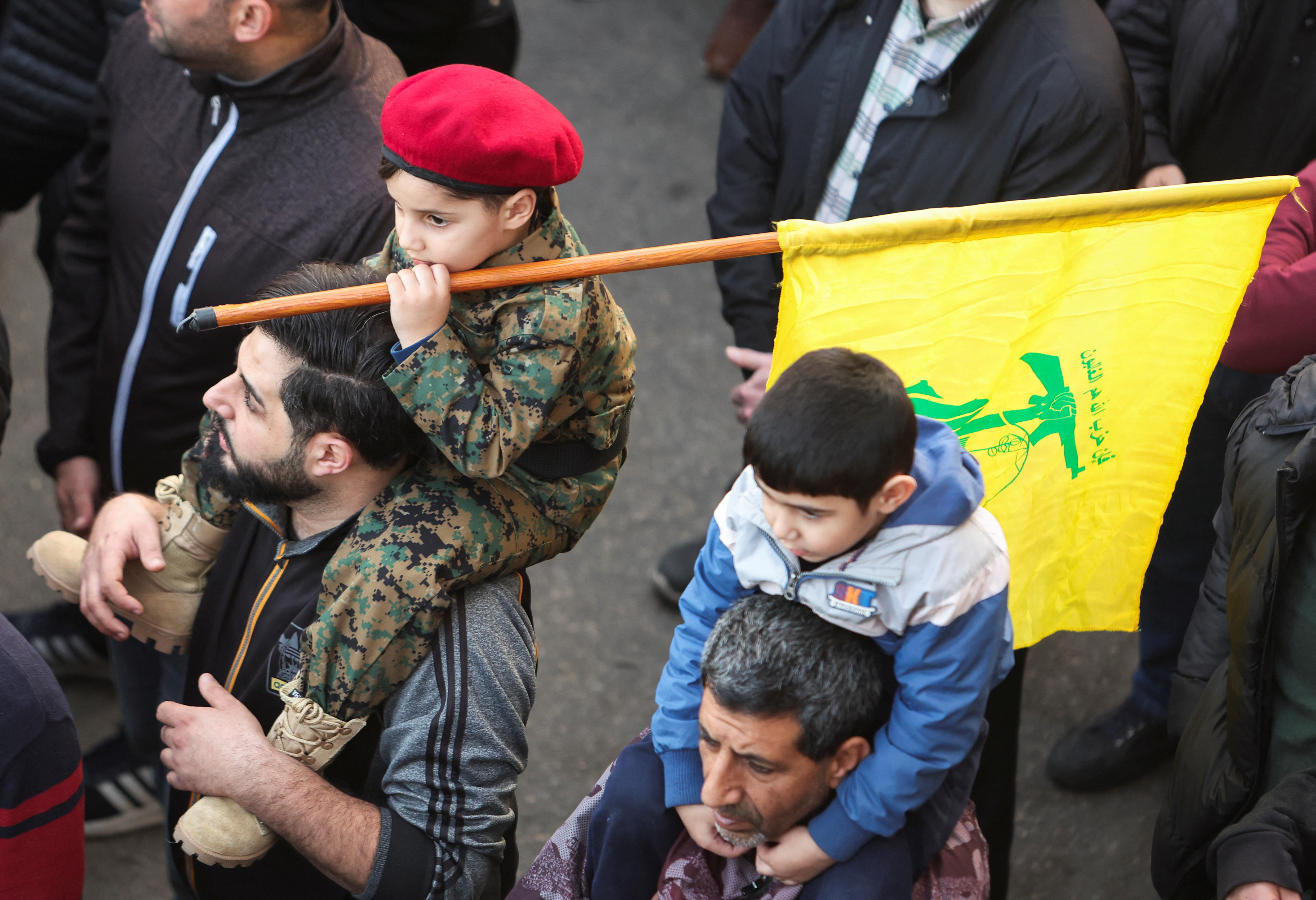 Funeral of Hezbollah member Mohammed Hassan Jaafar Makke, in Beirut's southern suburbs