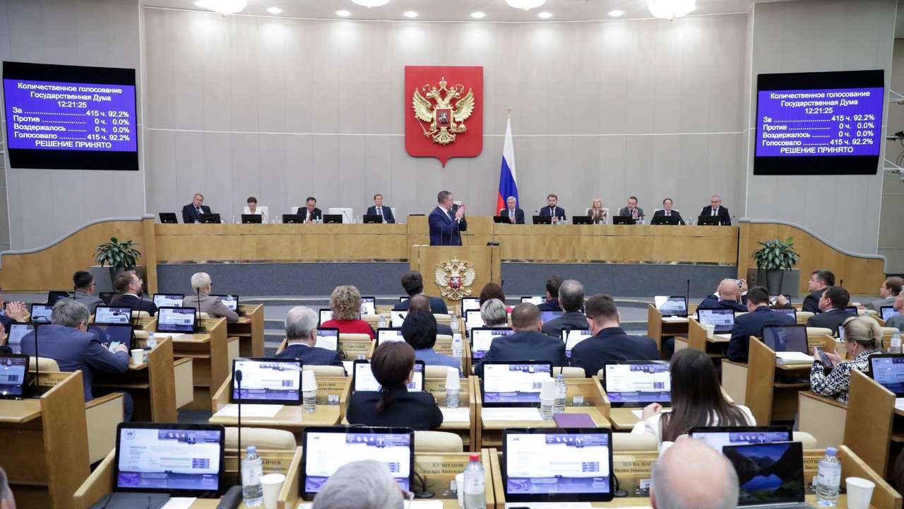 FILE PHOTO: Members of Russia's State Duma lower house of parliament attend a plenary session in Moscow