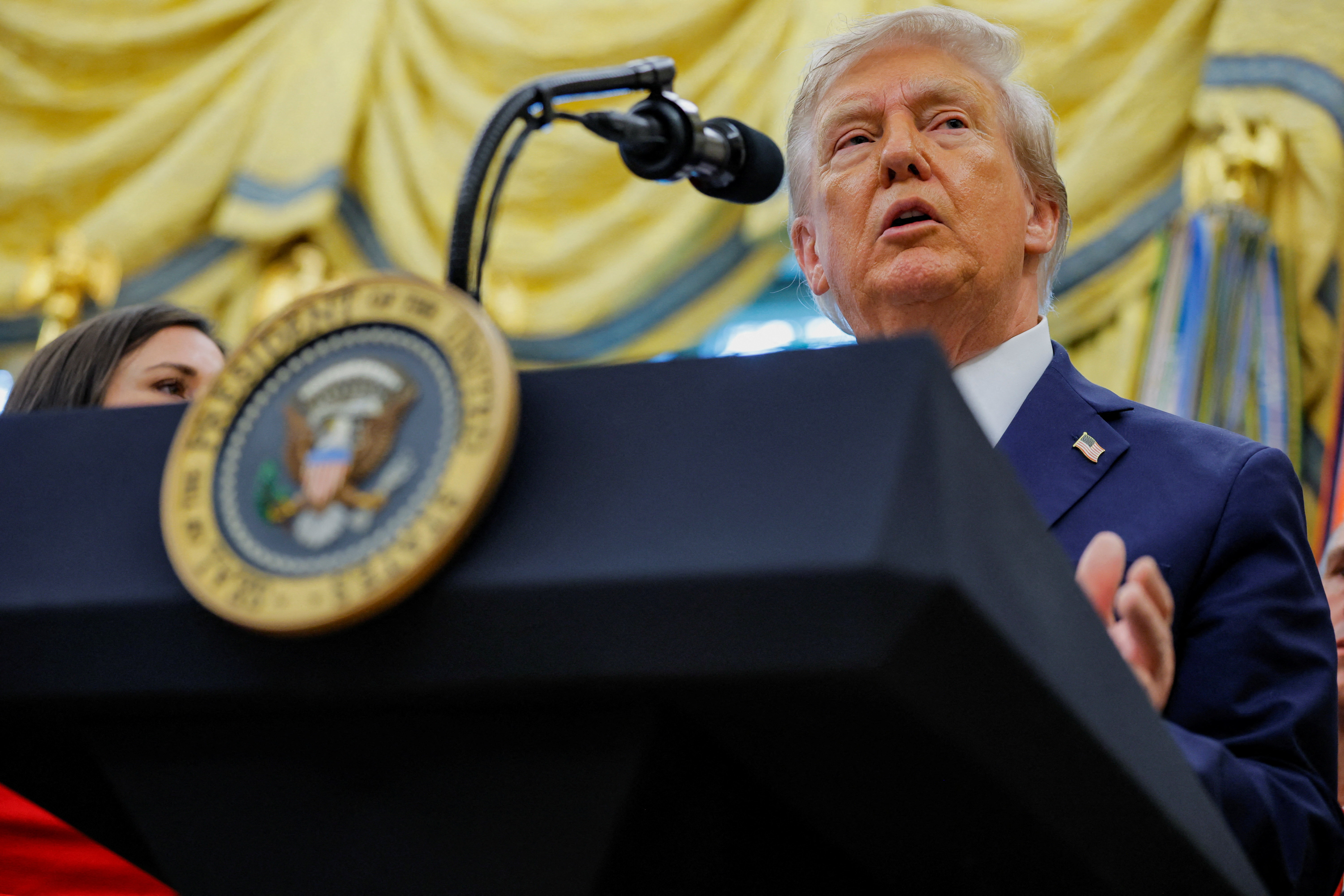 U.S. President Donald Trump makes announcement at the White House