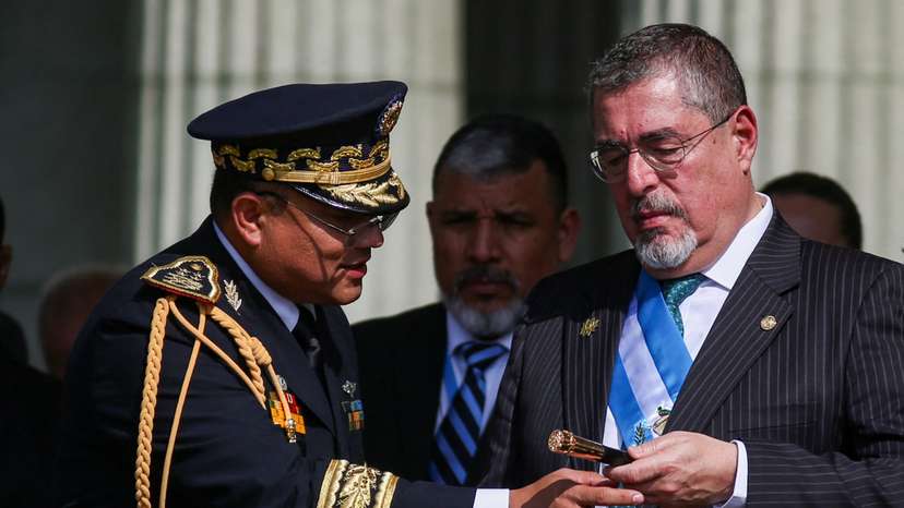 Guatemala's new President Bernardo Arevalo recognized as commander-in-chief of the armed forces, in Guatemala City