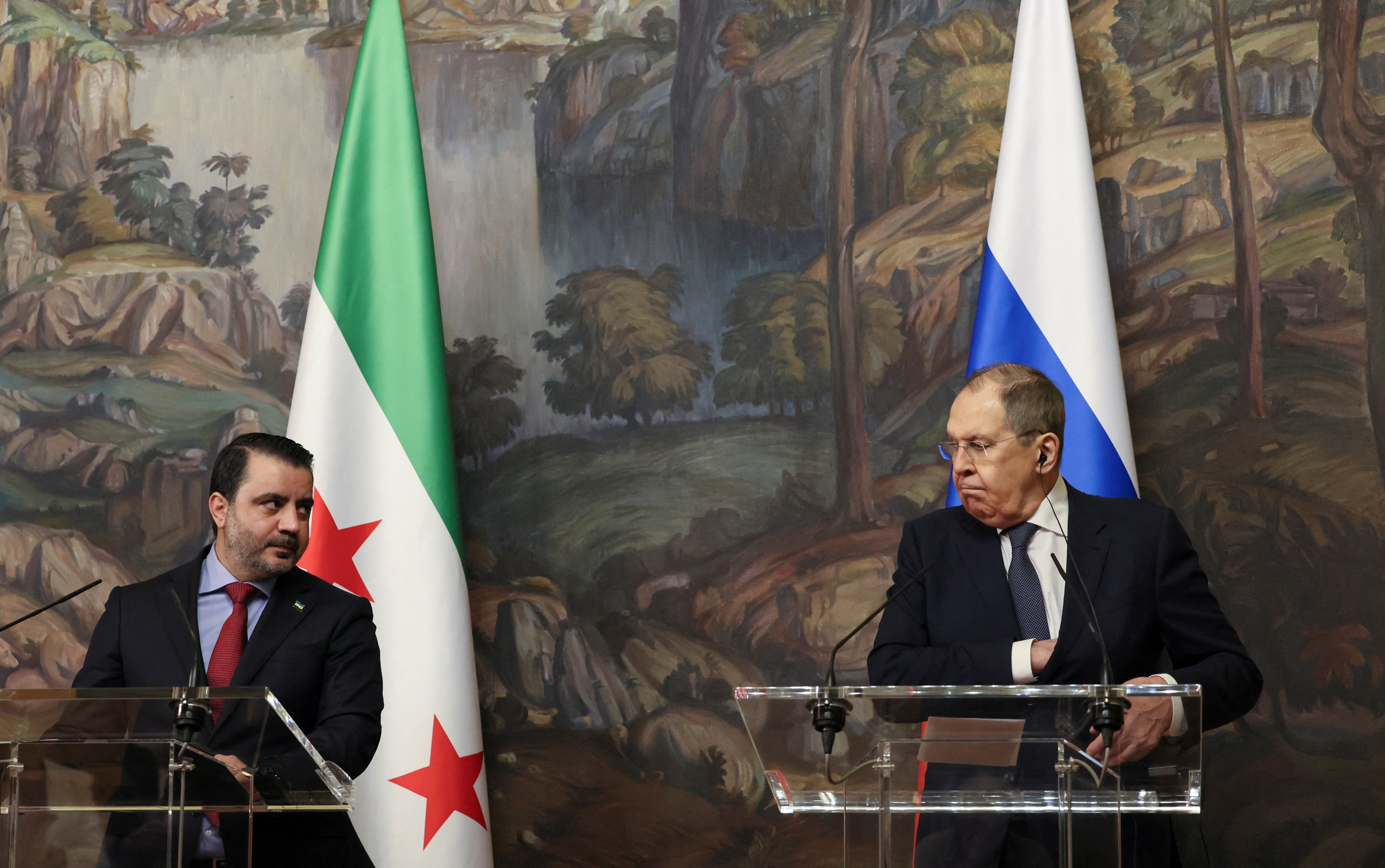 Russian Foreign Minister Lavrov and Syrian Foreign Minister al-Shibani meet in Moscow