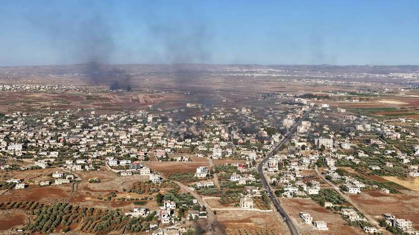 FILE PHOTO: A drone view of the city of Sweida