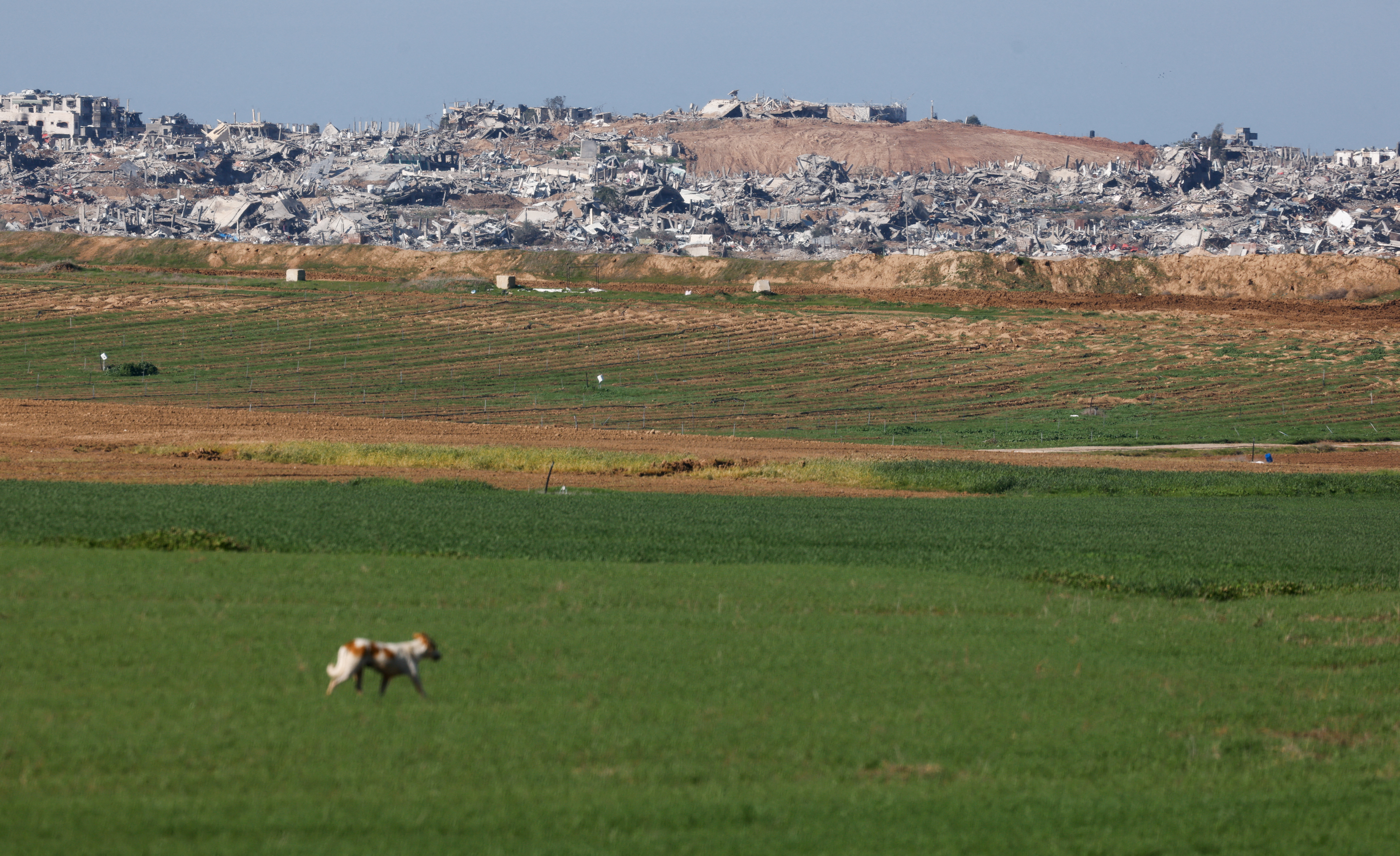 Destroyed buildings lie in ruin in north Gaza