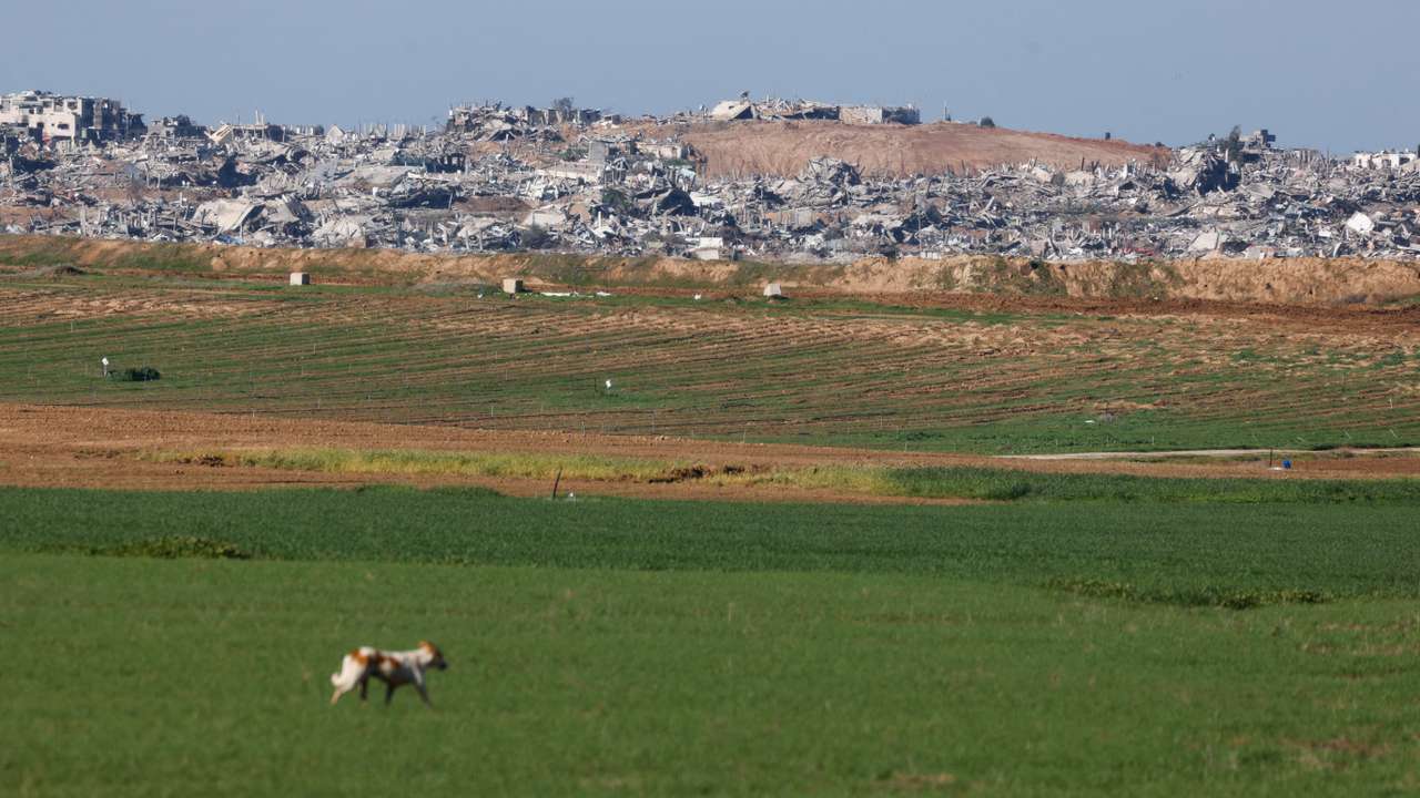 Destroyed buildings lie in ruin in north Gaza