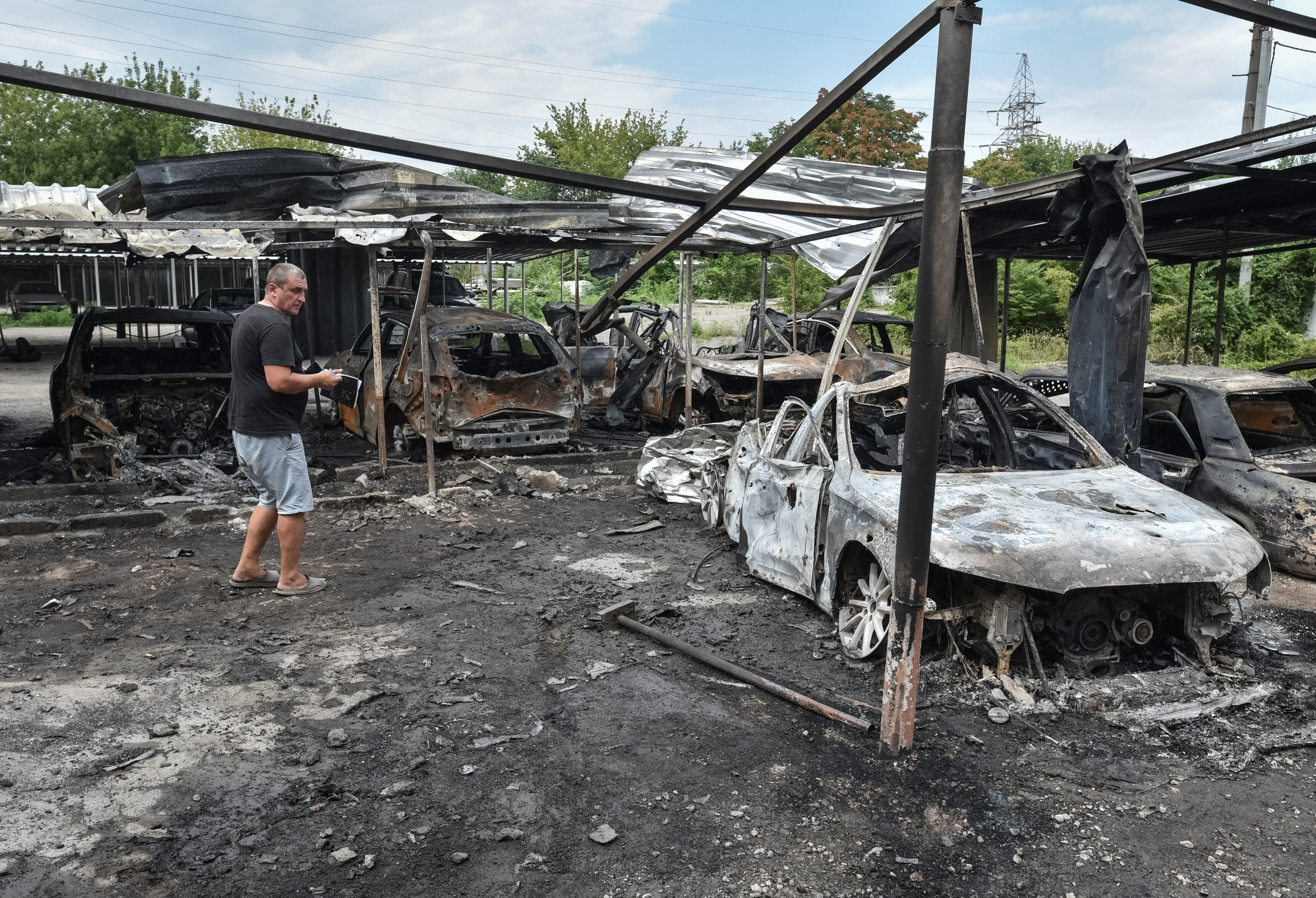 Aftermath of a Russian drone attack in Dnipro