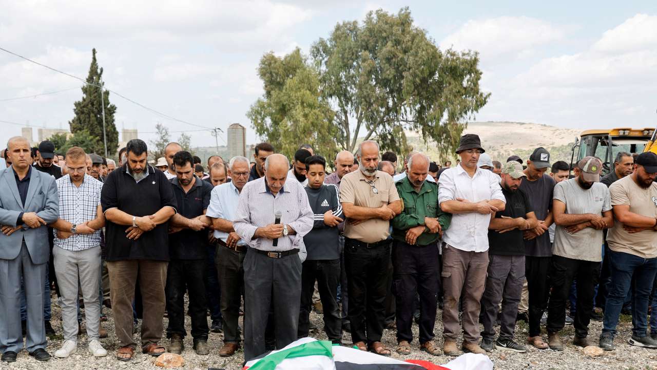 Funeral of Palestinian woman, Hanan Salameh, who was shot by Israeli forces during olive harvest, near Jenin