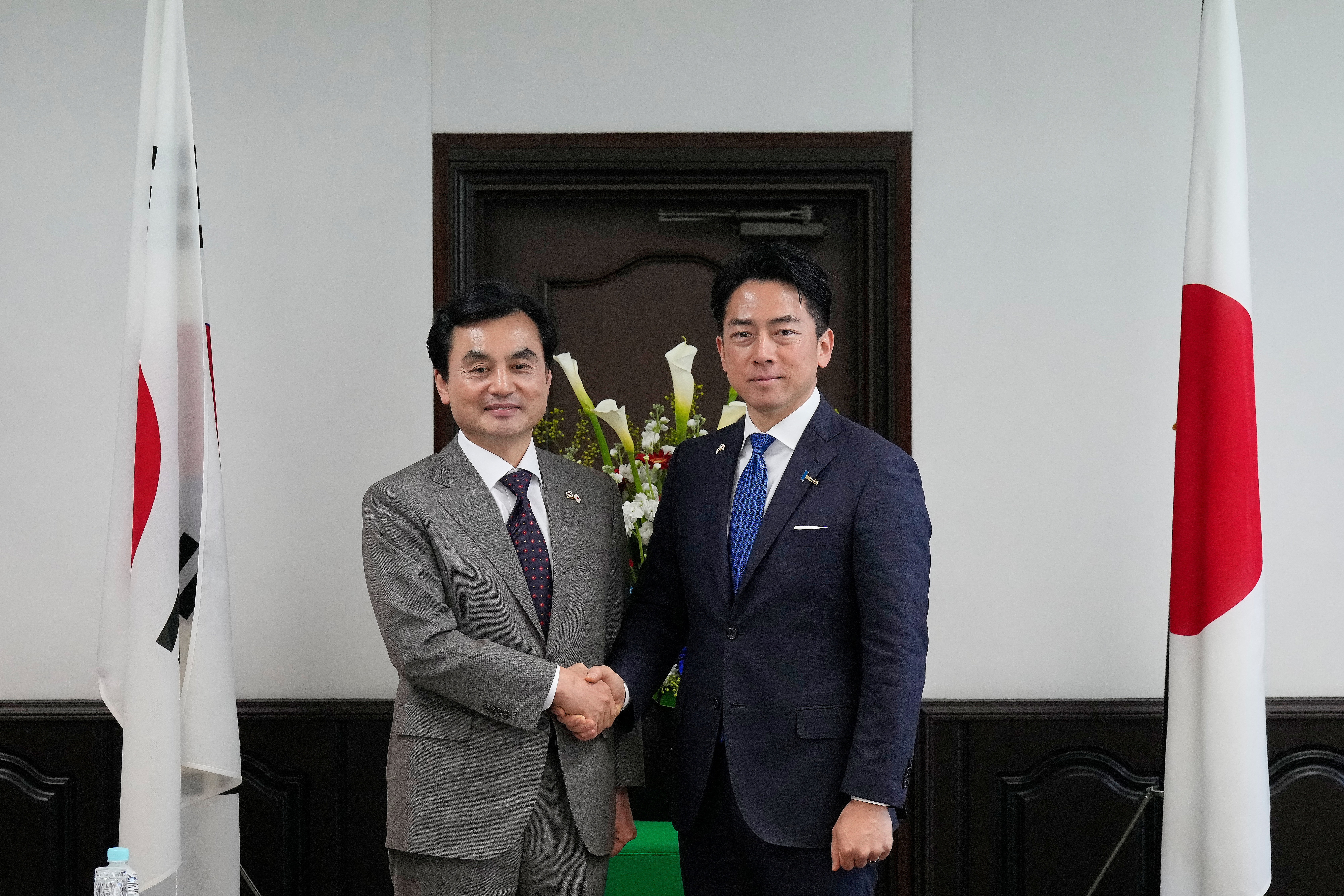 Japan's Defense Minister Shinjiro Koizumi meets South Korea's Defense Minister Ahn Gyu-back in Yokosuka