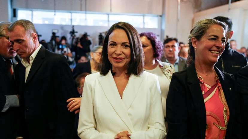FILE PHOTO: Venezuelan opposition leader Maria Corina Machado is confirmed as the opposition's 2024 presidential candidate, in Caracas
