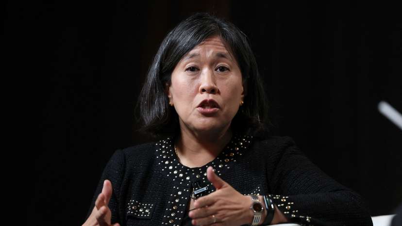 U.S. Trade Representative Katherine Tai speaks during the Axios BFD event in New York