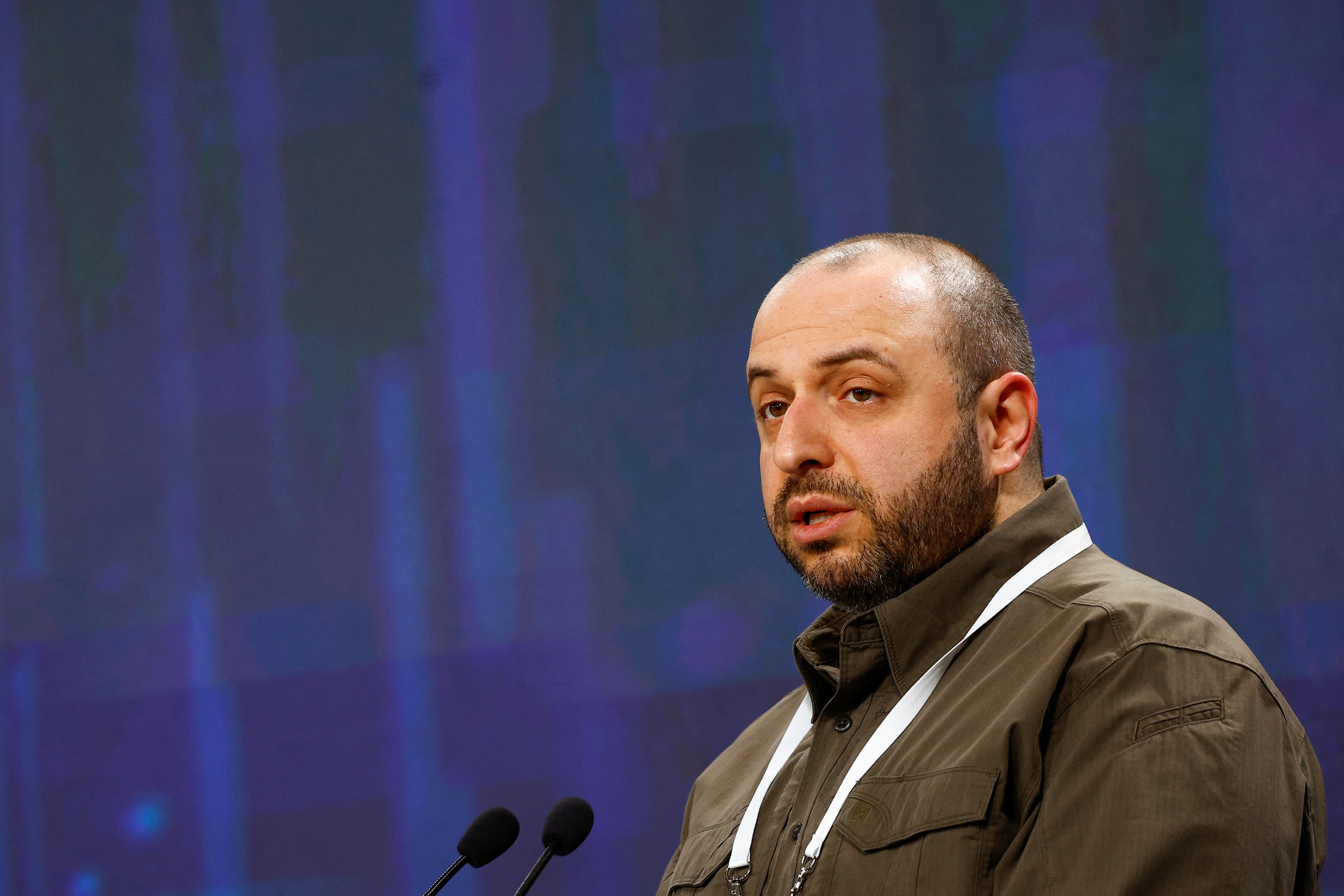 Ukrainian Defence Minister Umerov attends a conference in Kyiv