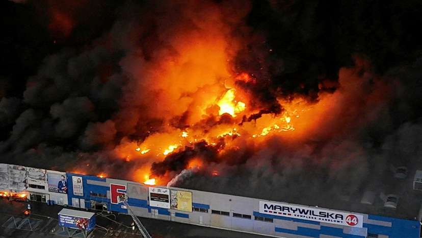 FILE PHOTO: Shopping centre ablaze in Warsaw