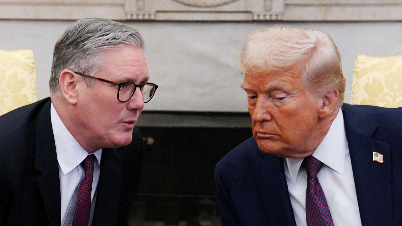 FILE PHOTO: British Prime Minister Starmer meets with U.S. President Trump in Washington