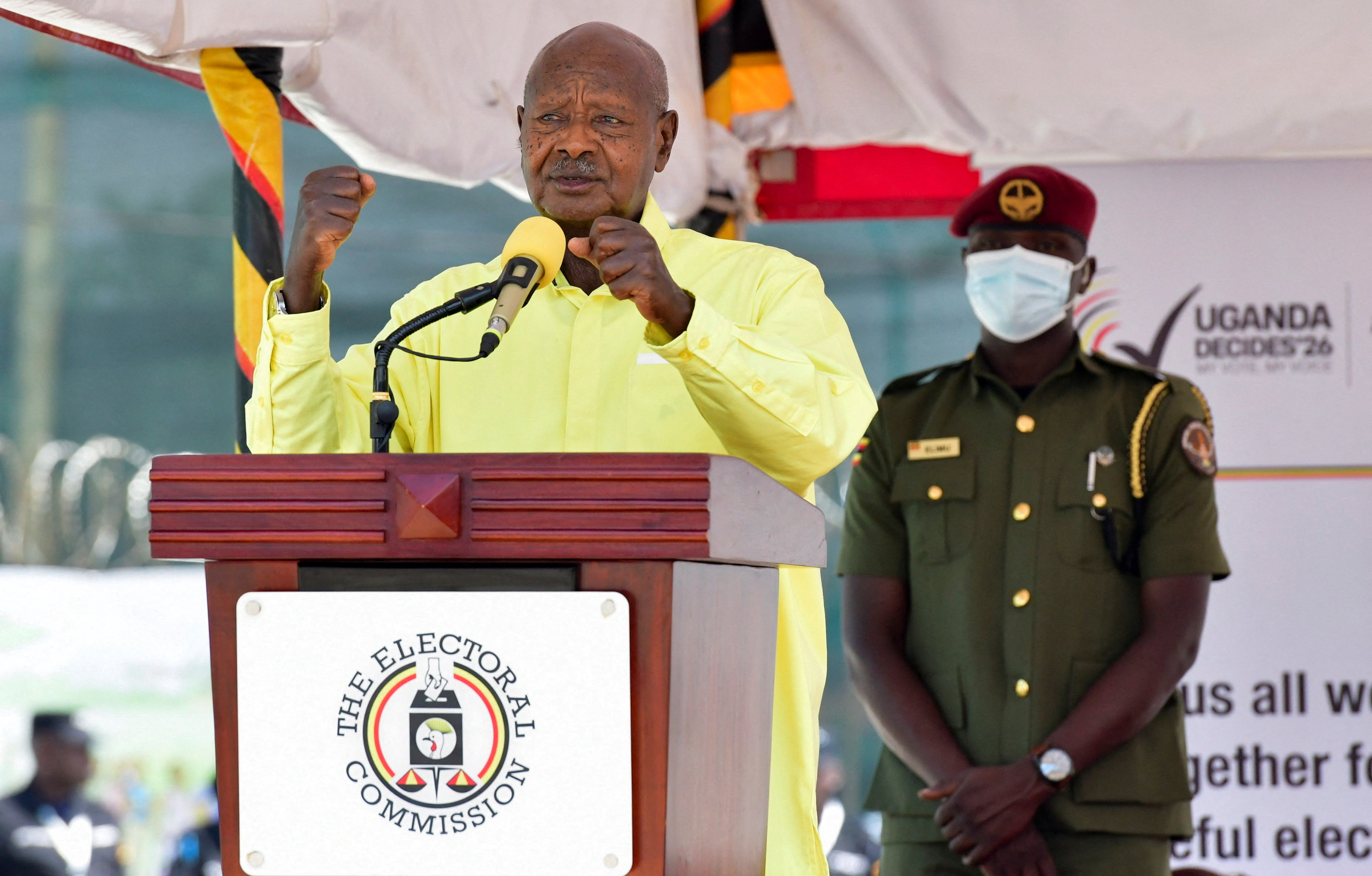Uganda's President Yoweri Museveni's nomination as presidential candidate at the Electoral Commission offices, in Kampala