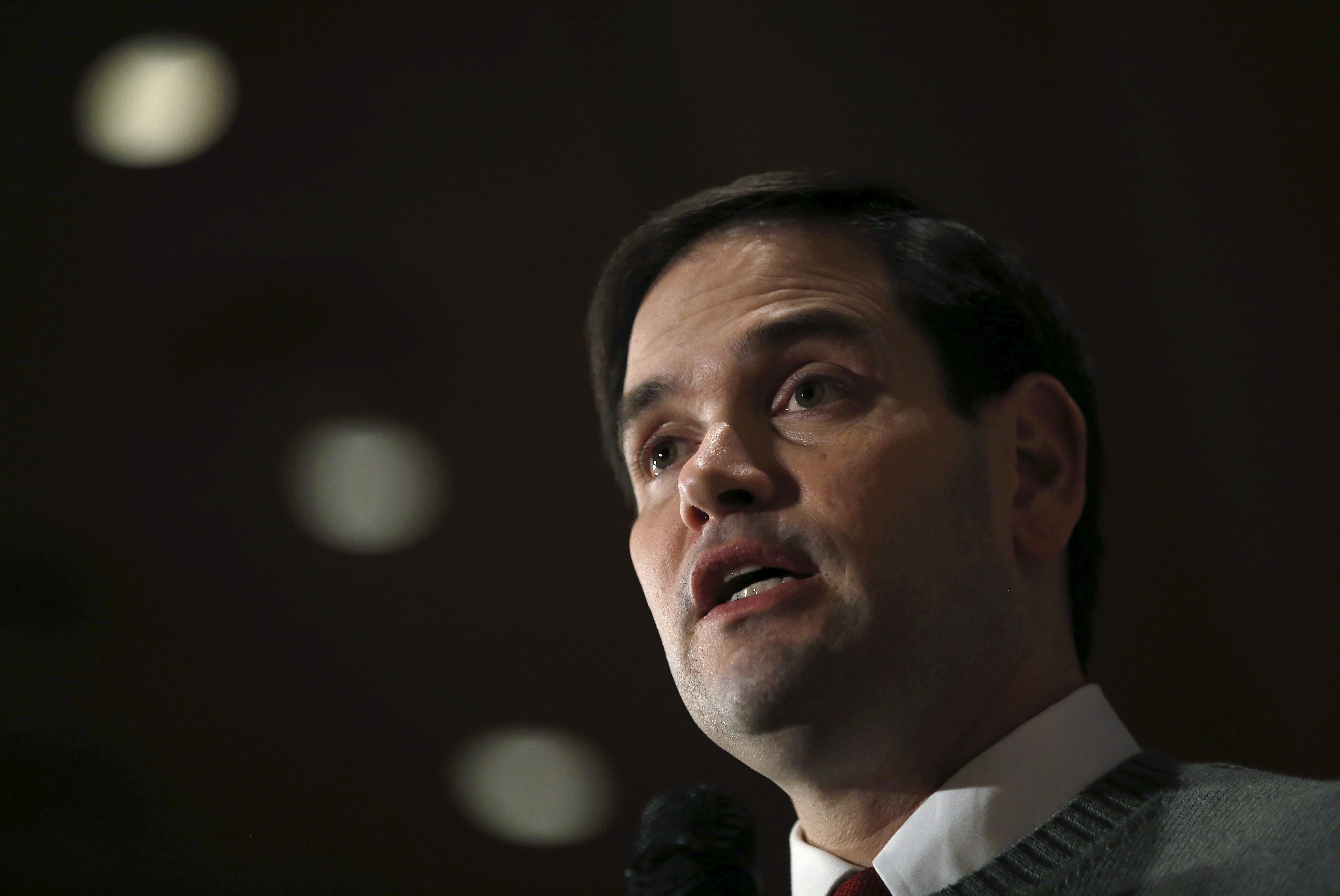 FILE PHOTO: Rubio speaks at a campaign event in Coralville