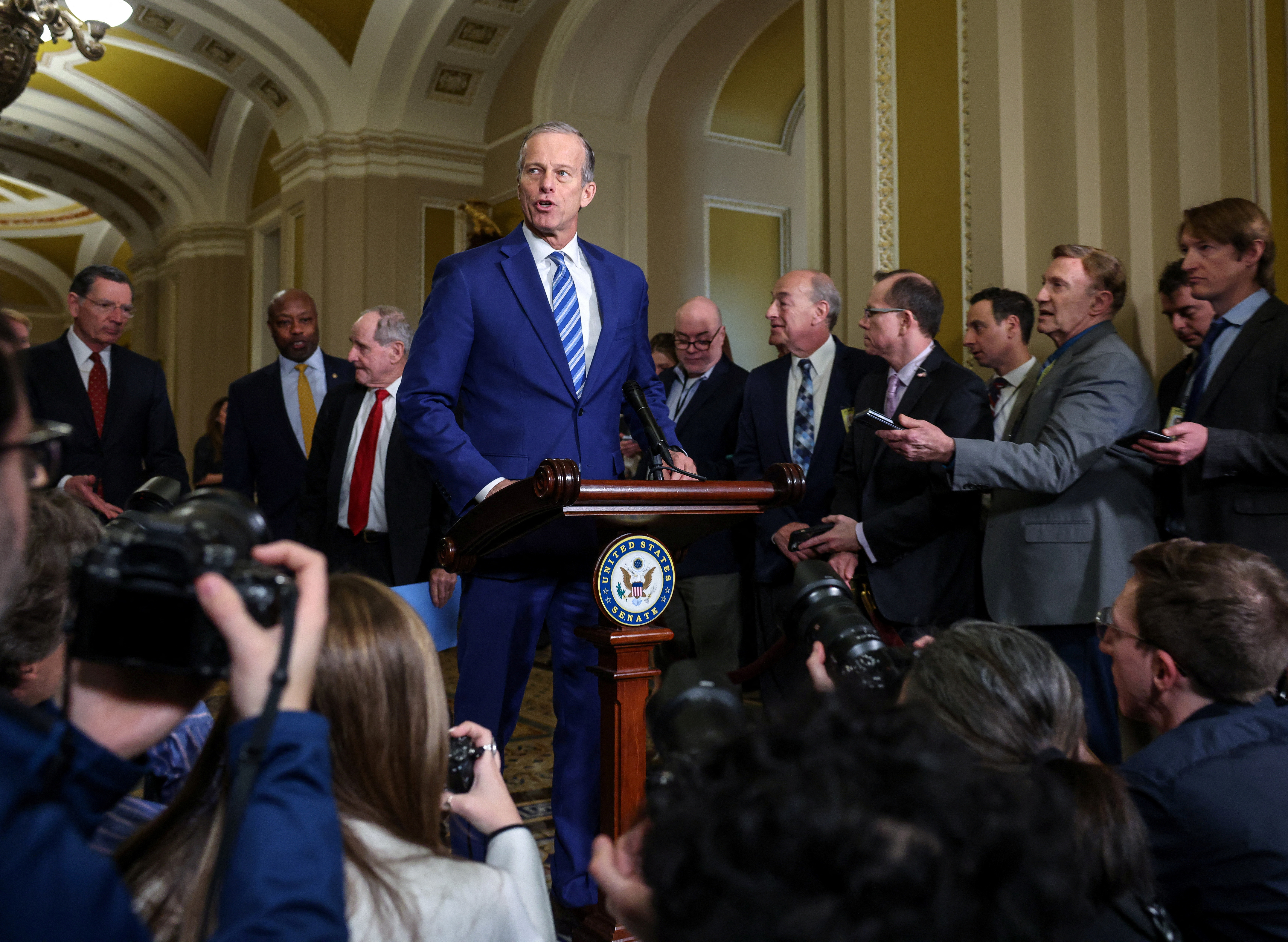Republican Leaders hold a press conference on Capitol Hill in Washington