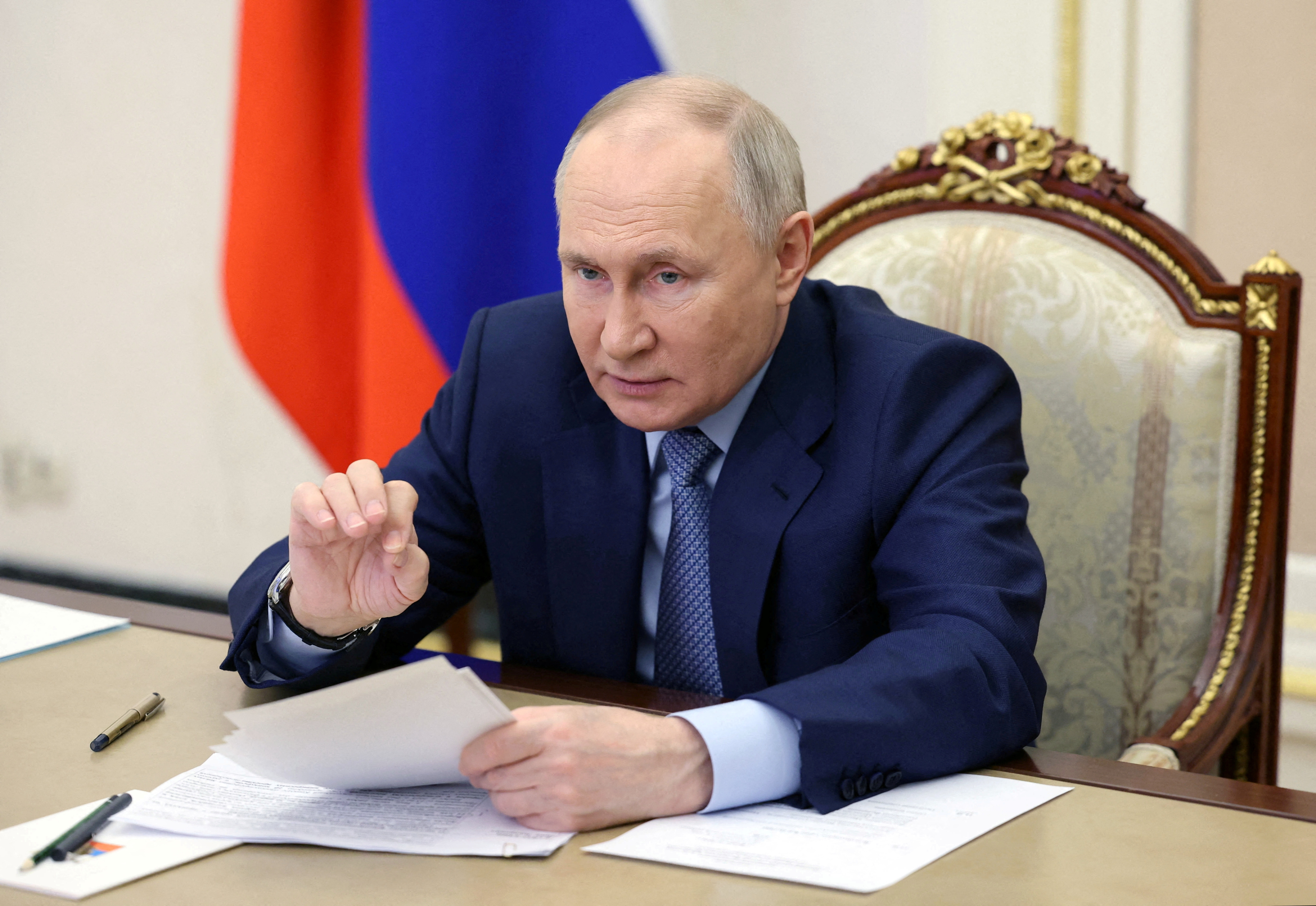 Russian President Putin chairs government meeting in Moscow