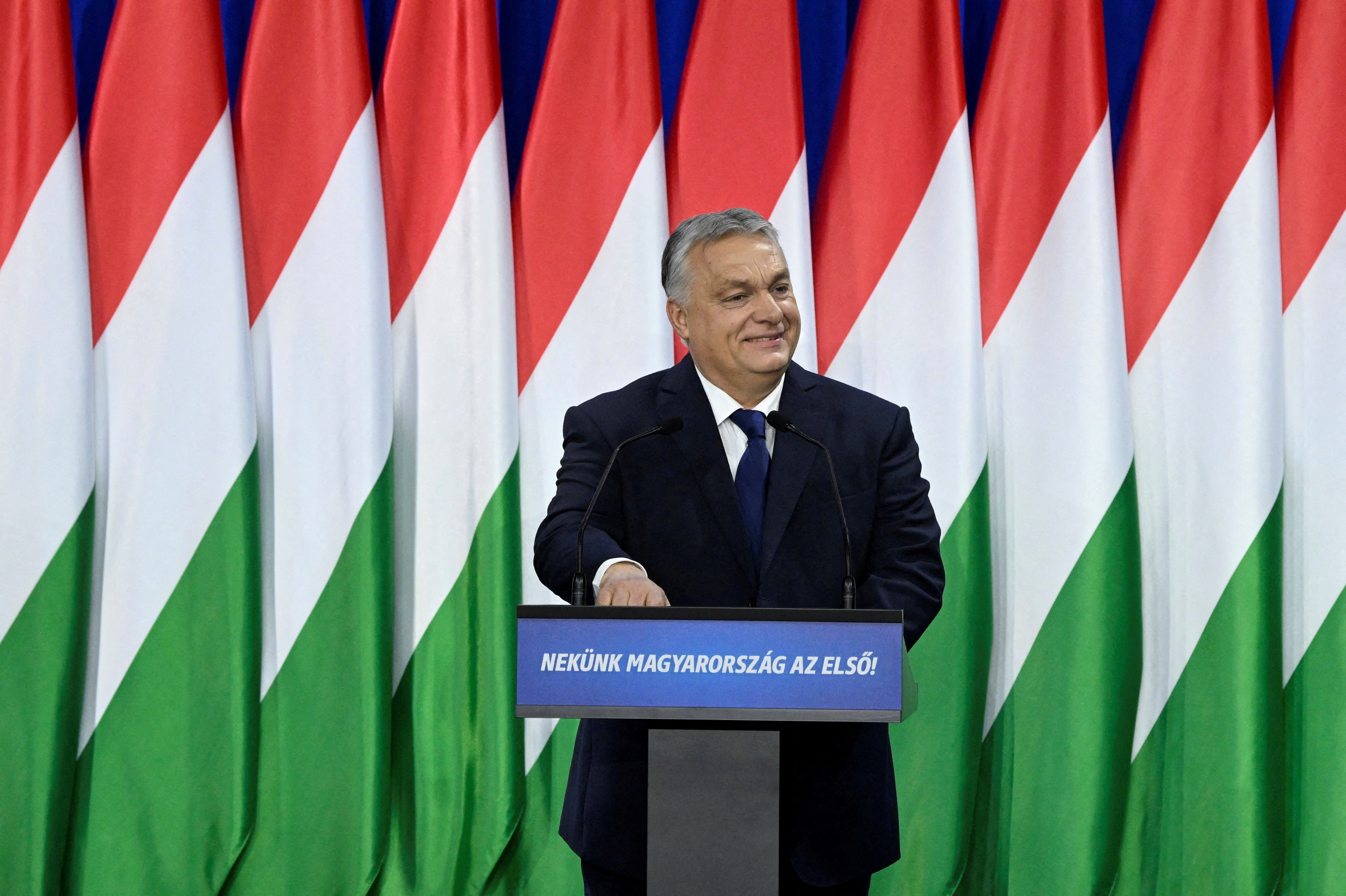 FILE PHOTO: Hungarian Prime Minister Orban delivers his annual State of the Nation speech, in Budapest
