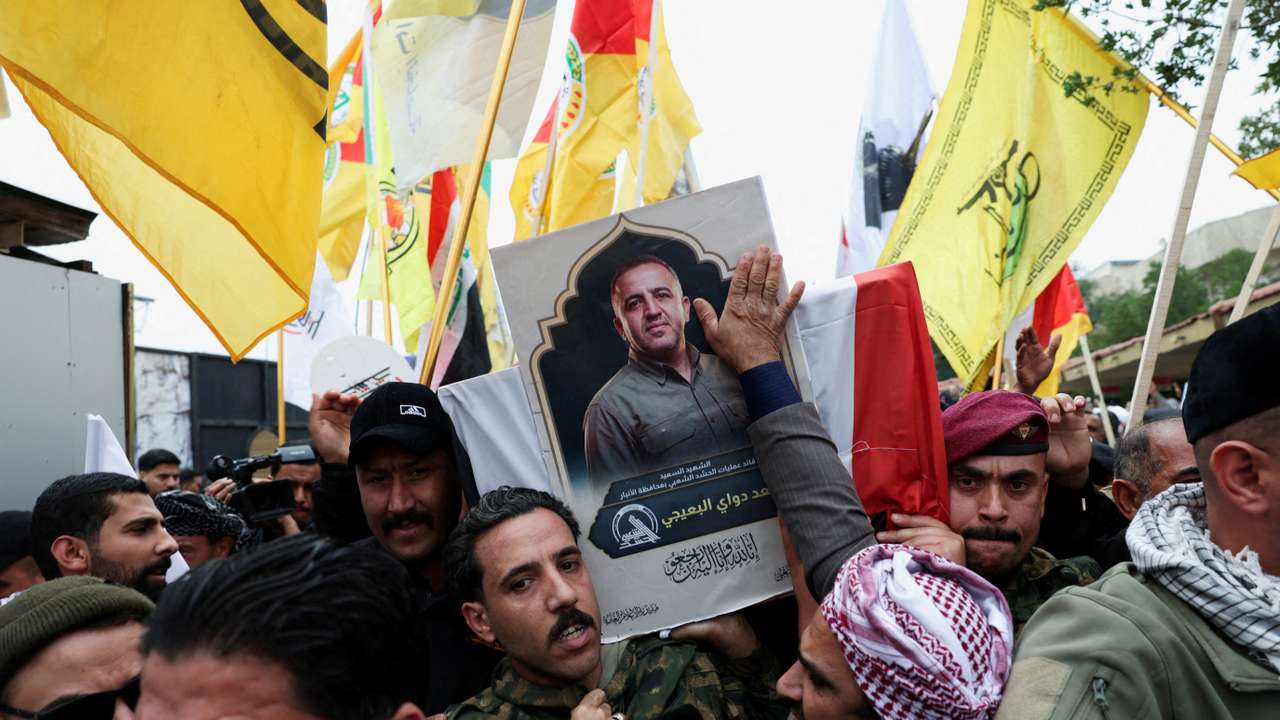 Funeral of Saad al-Baiji, the Popular Mobilisation Forces Anbar operations commander, in Baghdad