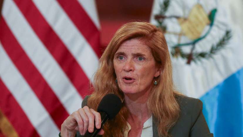 USAID Administrator Samantha Power arrives to a news conference, in Guatemala City