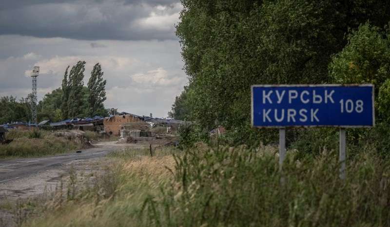 A crossing point on the border with Russia a is seen in Sumy region