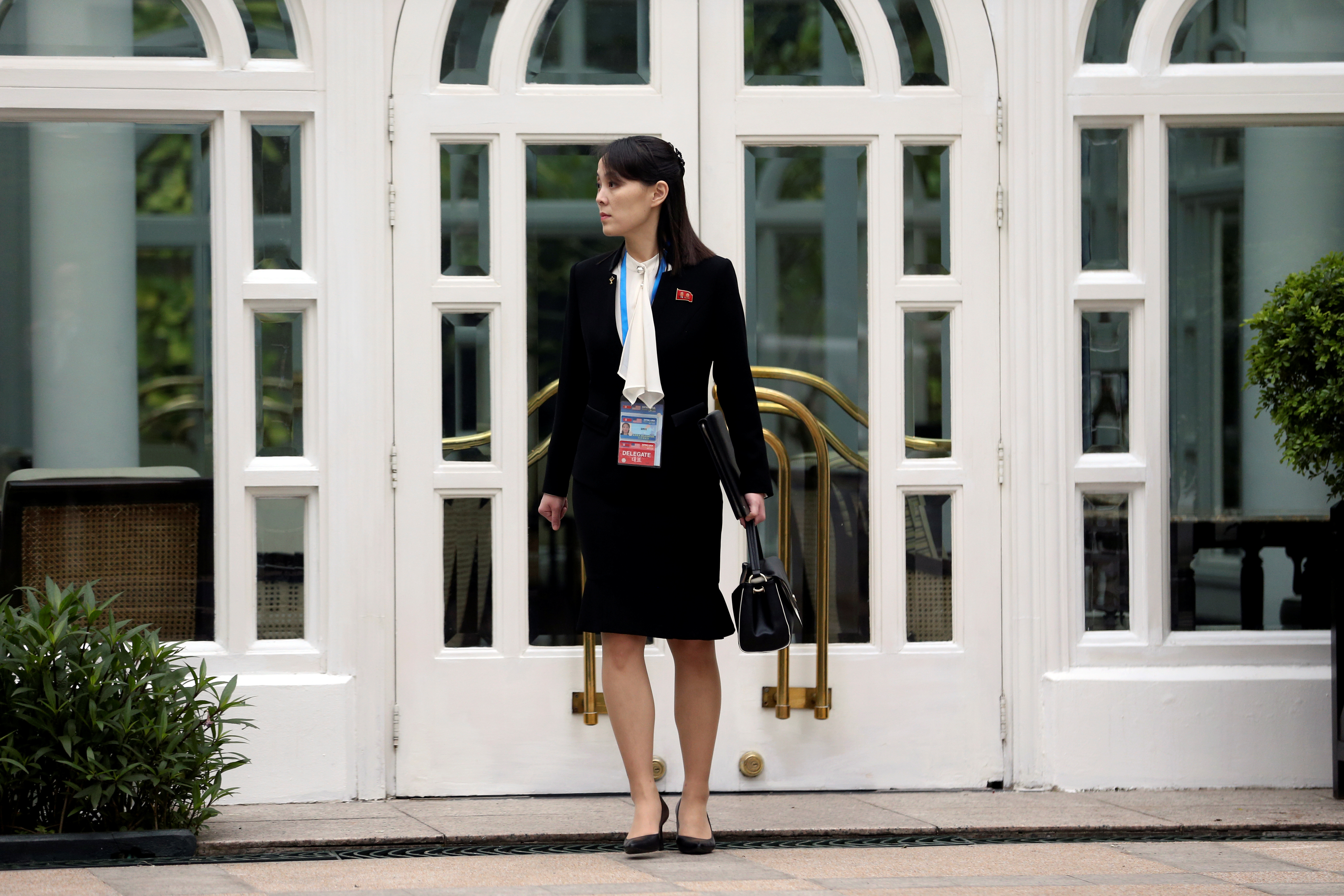 Kim Yo Jong, sister of North Korea's leader Kim Jong Un and first vice department director of the ruling Workers’ Party’s Central Committee, looks on at the Metropole hotel during the second North Korea-U.S. summit in Hanoi