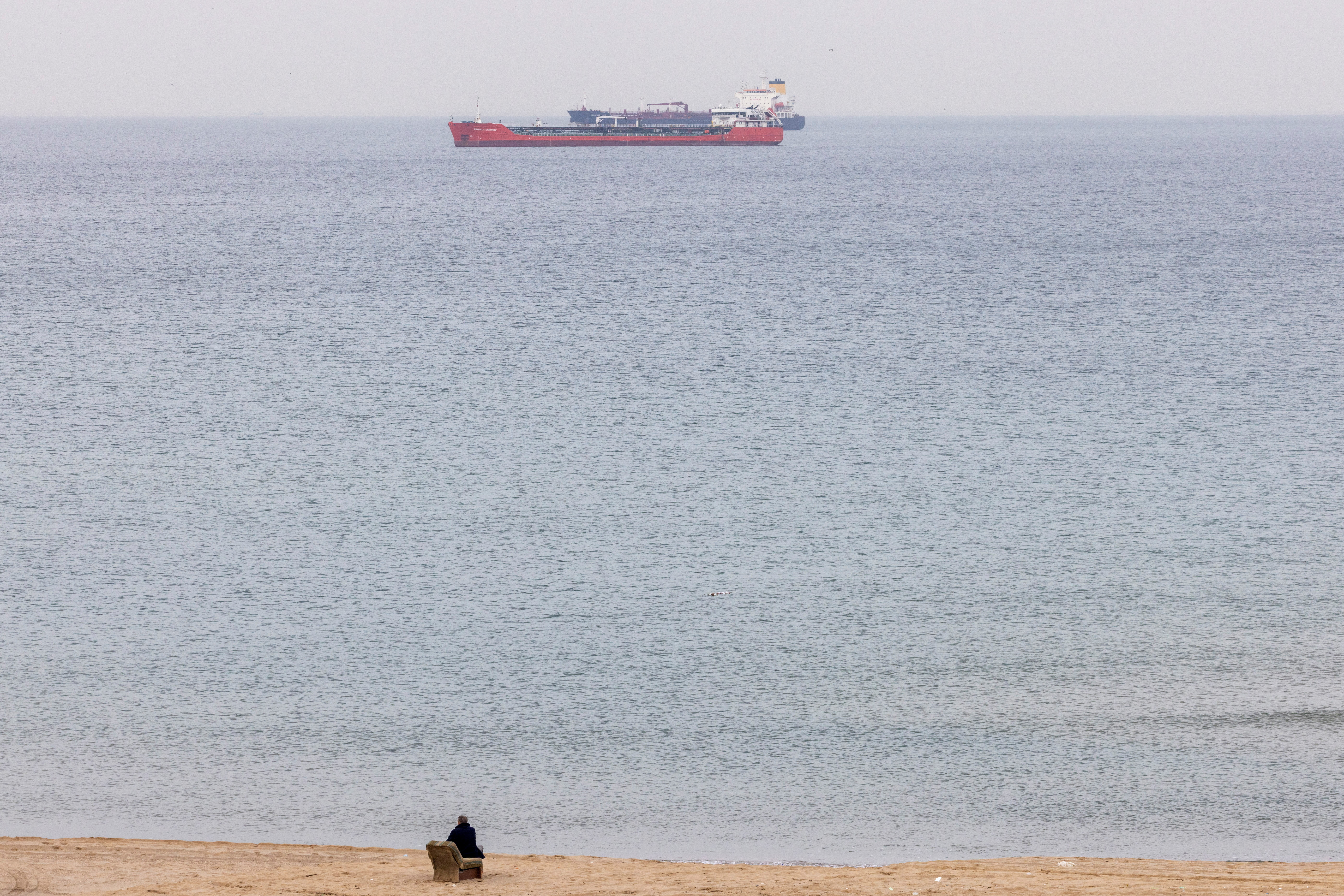 FILE PHOTO: Oil tankers wait at an anchorage in the Black Sea off Kilyos near Istanbul