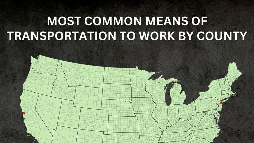 Map shows how Americans commuted to work in 2019, just before the pandemic, and one thing stands out- driving alone in a car dominated nearly everywhere.In fact, 76% of workers nationwide commuted solo by car. Pub