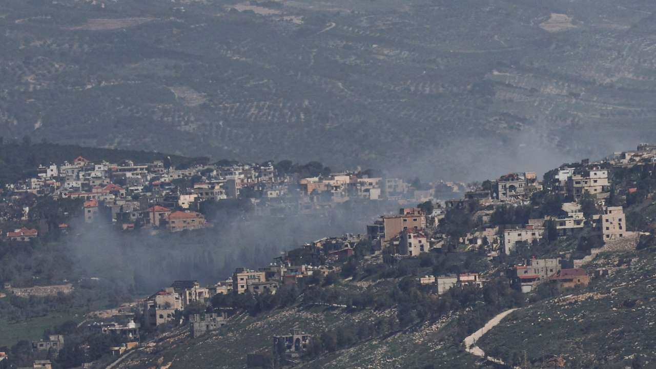 Smoke rises from a Lebanese village near the border with Israel, amid escalation between Iran-backed Hezbollah and Israel, and amid the U.S.-Israeli conflict with Iran, as seen from northern Israel