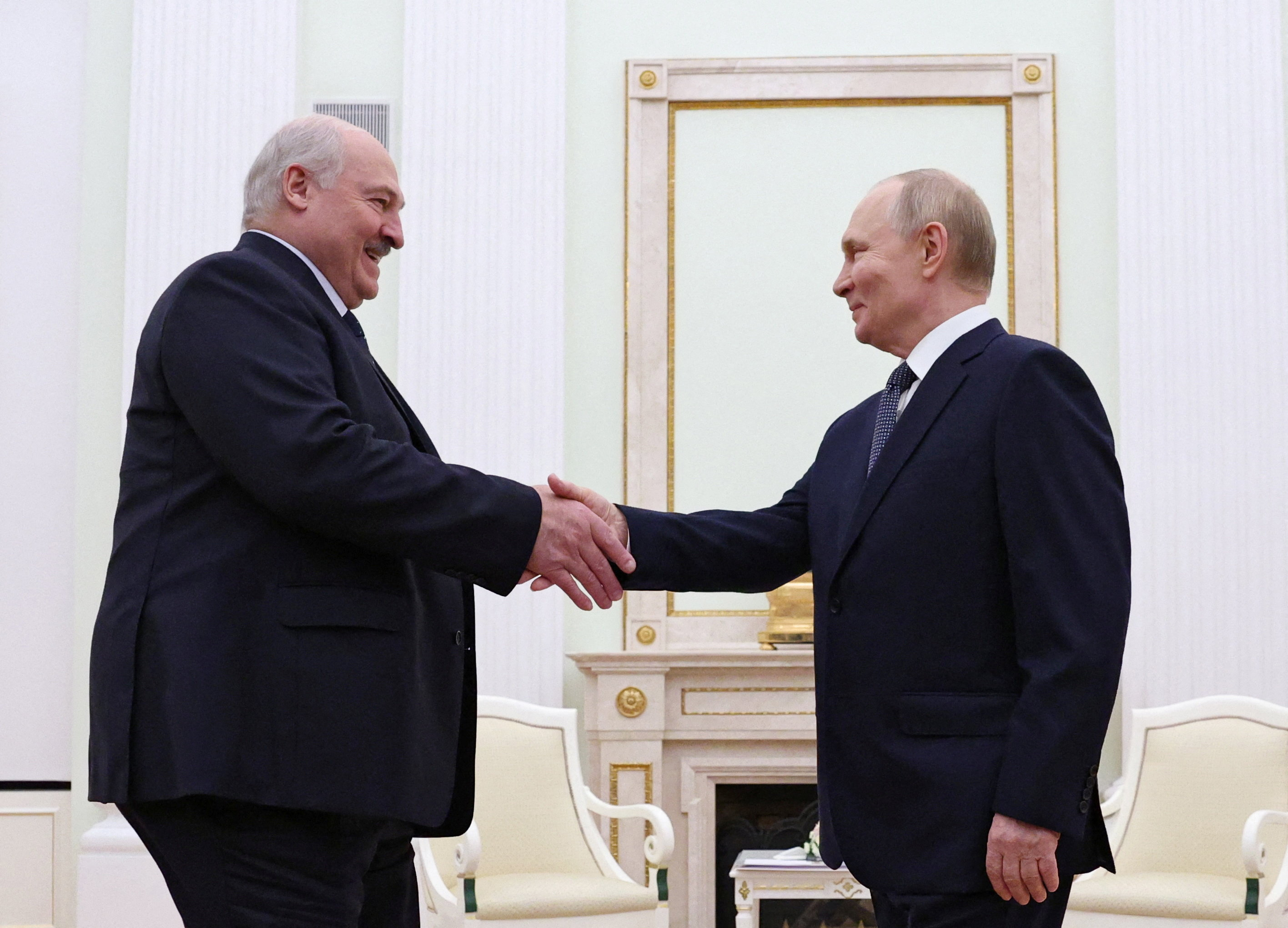 Russian President Putin meets with Belarusian President Lukashenko in Moscow