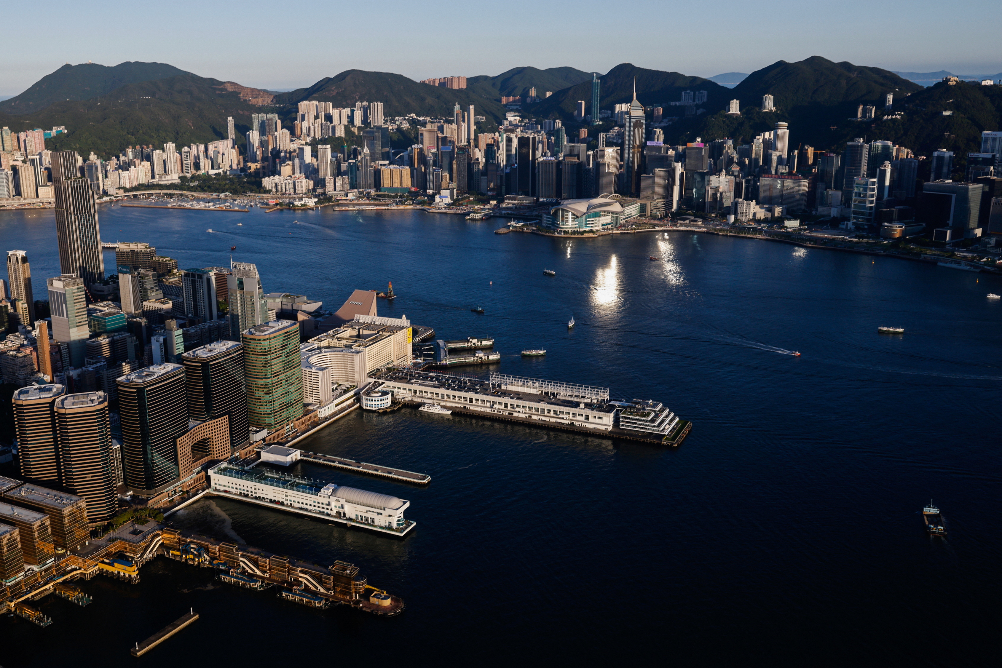 A general view of skyline buildings, in Hong Kong