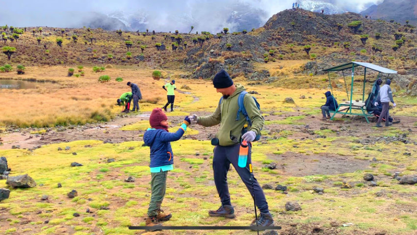 Mohammad and his uncle Mufaddal Mount Kenya