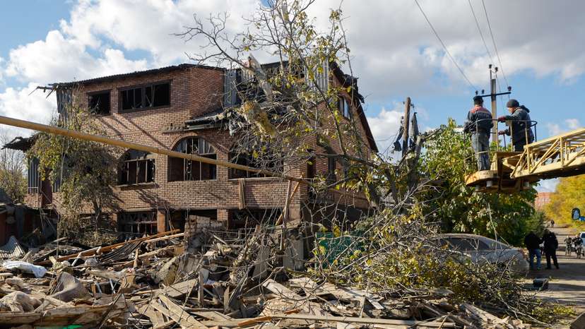 Aftermath of overnight missile strike in Donetsk region