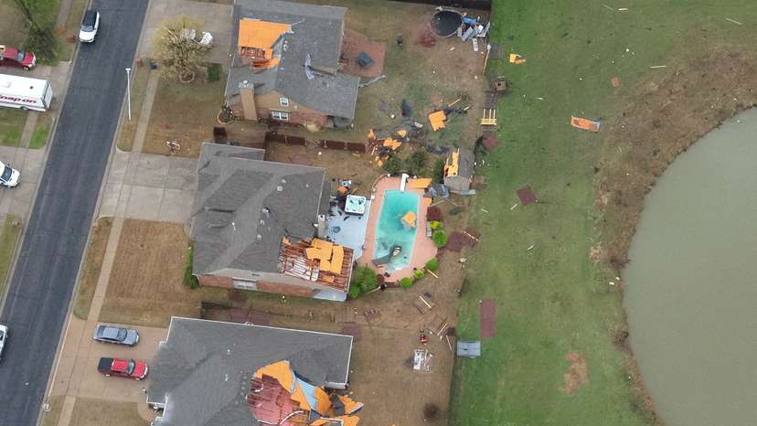 Storm damage in Owasso, Oklahoma