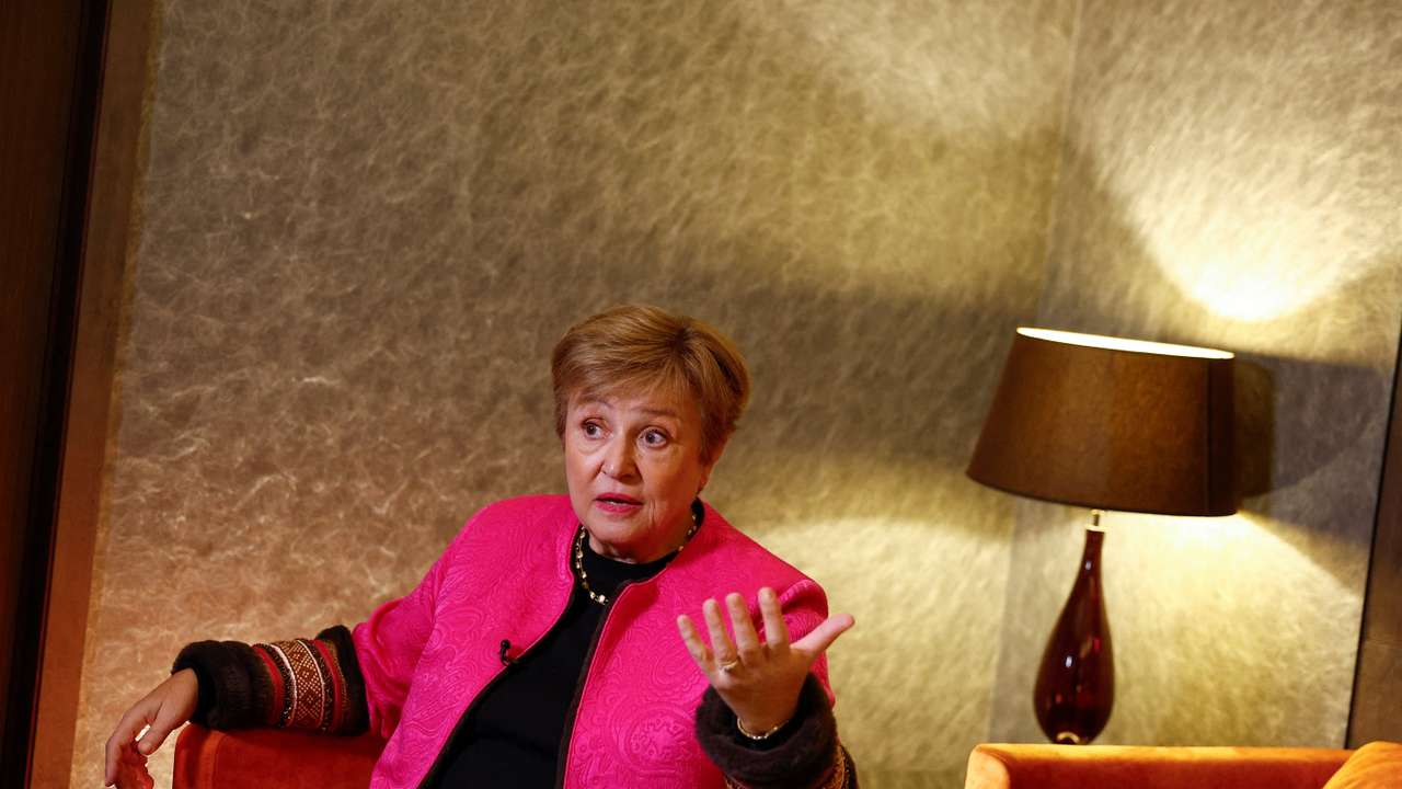 International Monetary Fund (IMF) Managing Director Georgieva attends an interview with Reuters in Kyiv
