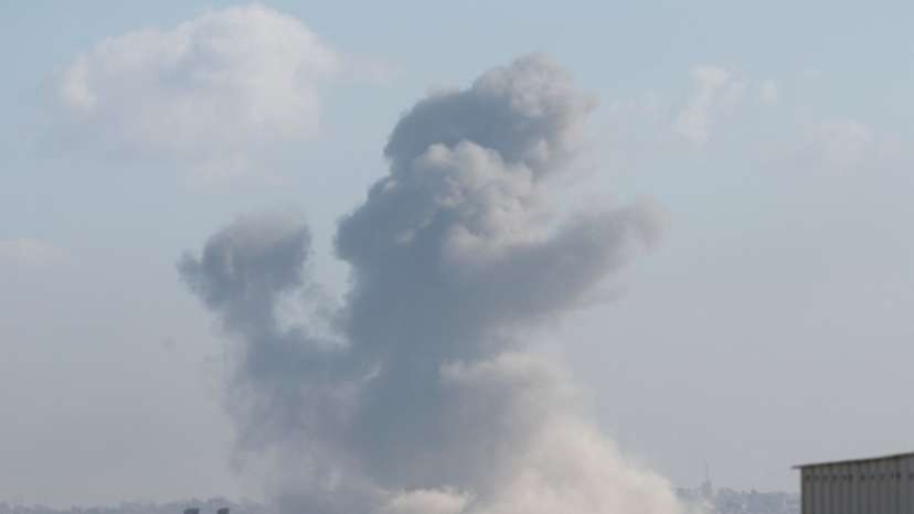 Smoke rises during an Israeli military operation in Gaza City